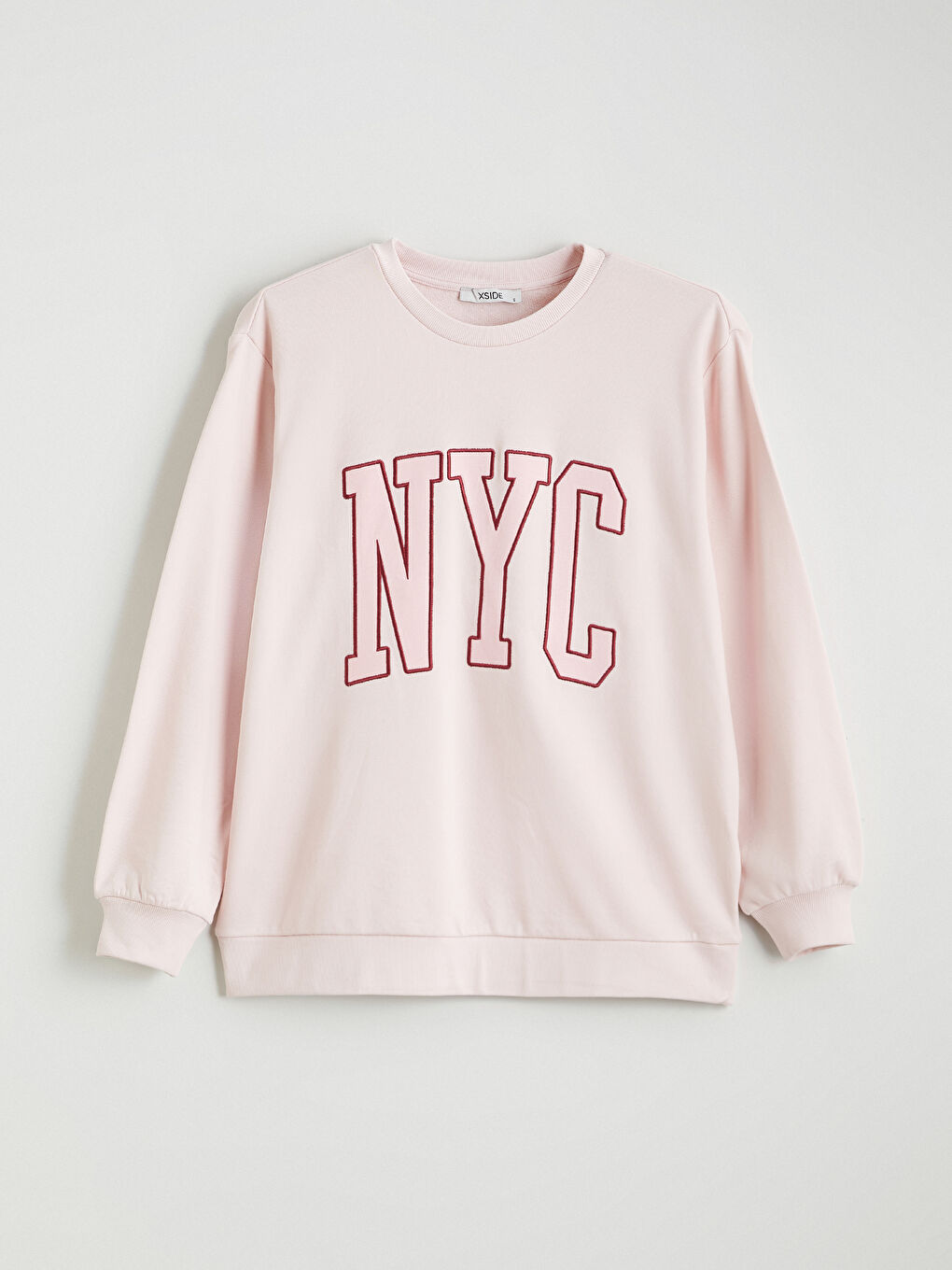 Дамски суитшърт с бродерия NYC, с широк силует-4