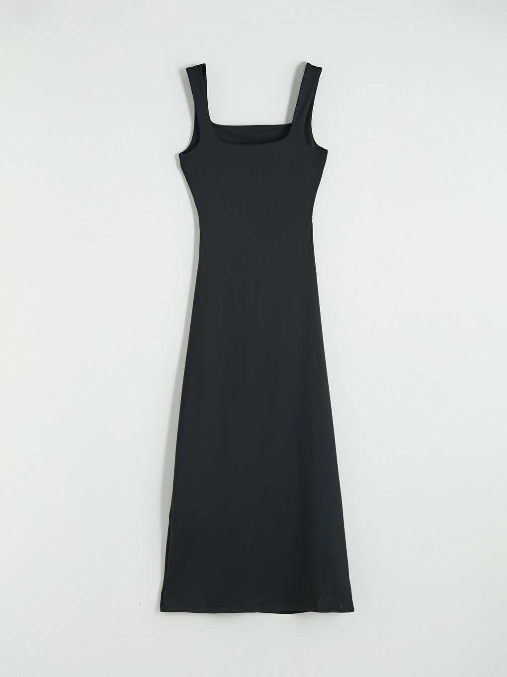 Kare Yaka Büzgülü Bodycon Elbise-2