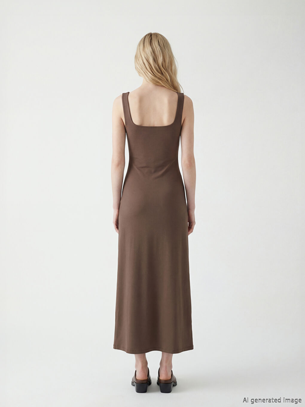 Kare Yaka Büzgülü Bodycon Elbise-1