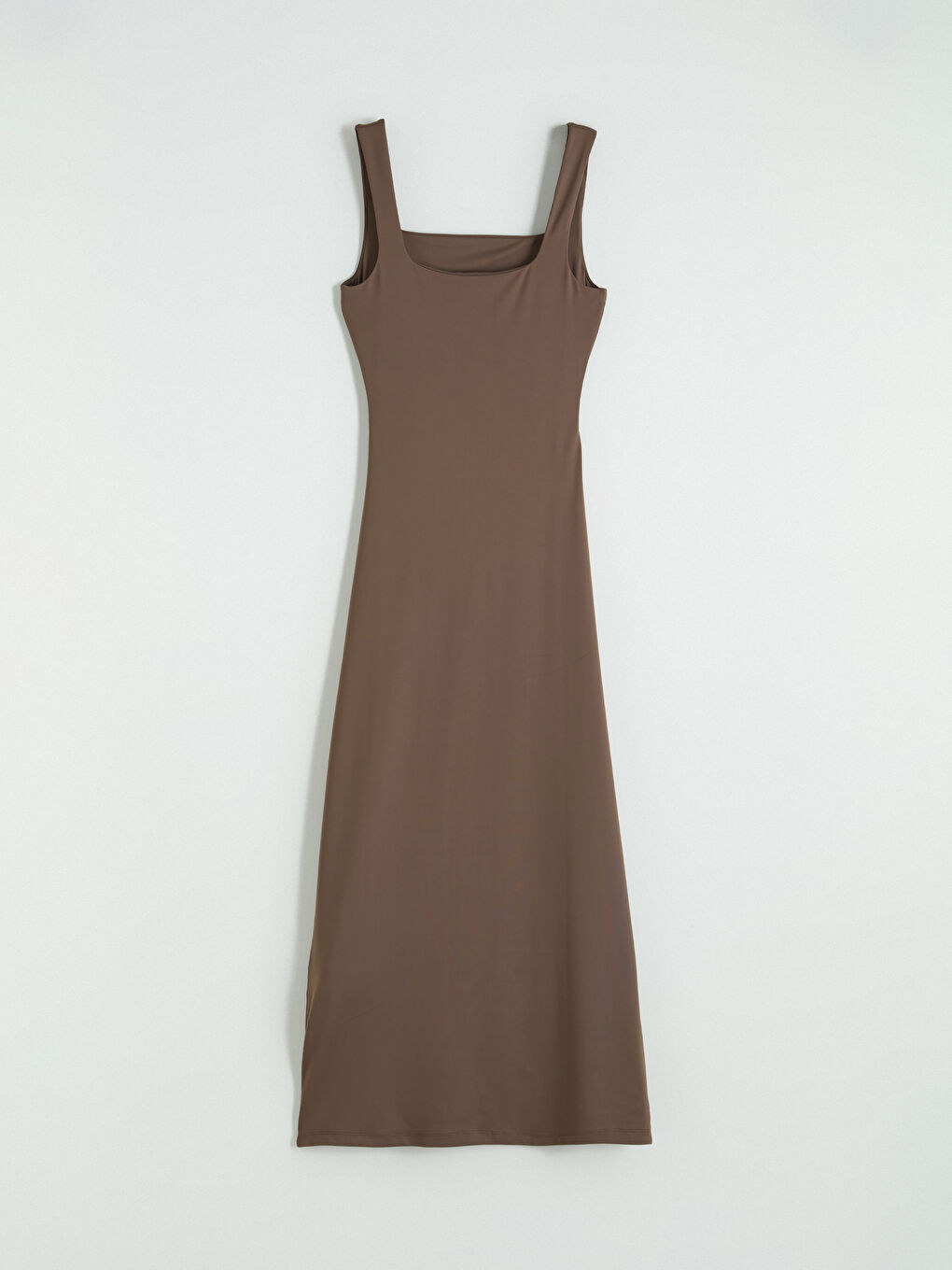 Kare Yaka Büzgülü Bodycon Elbise-2