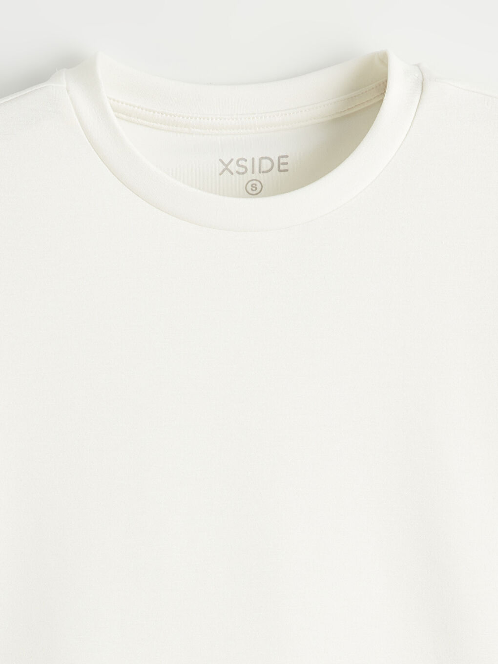 Ekru Soft Touch Oversize Kadın Tişört-5