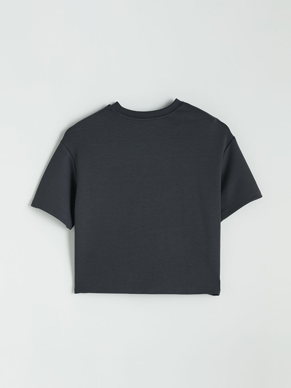 Antrasit Soft Touch Oversize Kadın Tişört-2