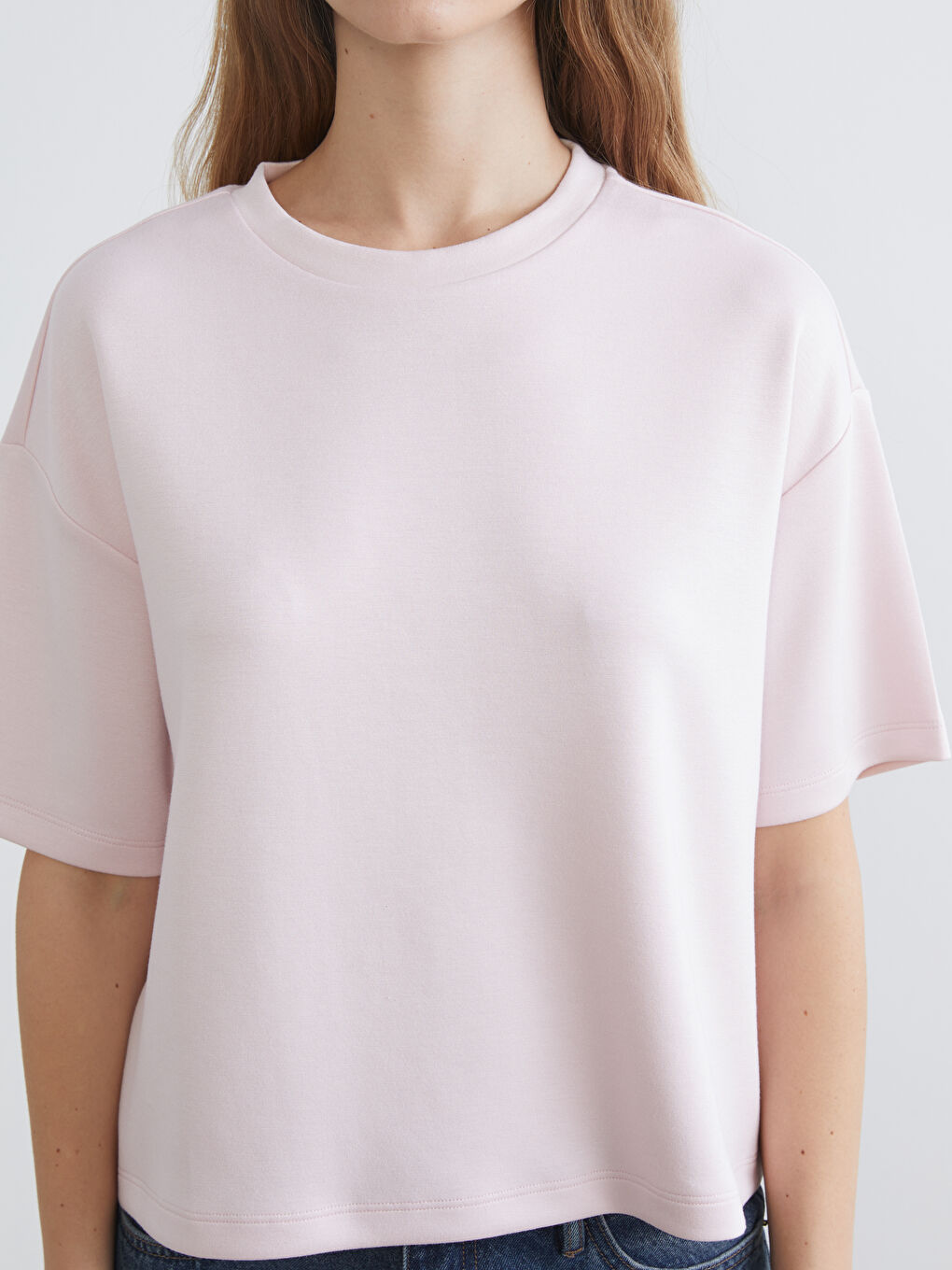 Жұмсақ текстуралы оверсайз футболка.-2