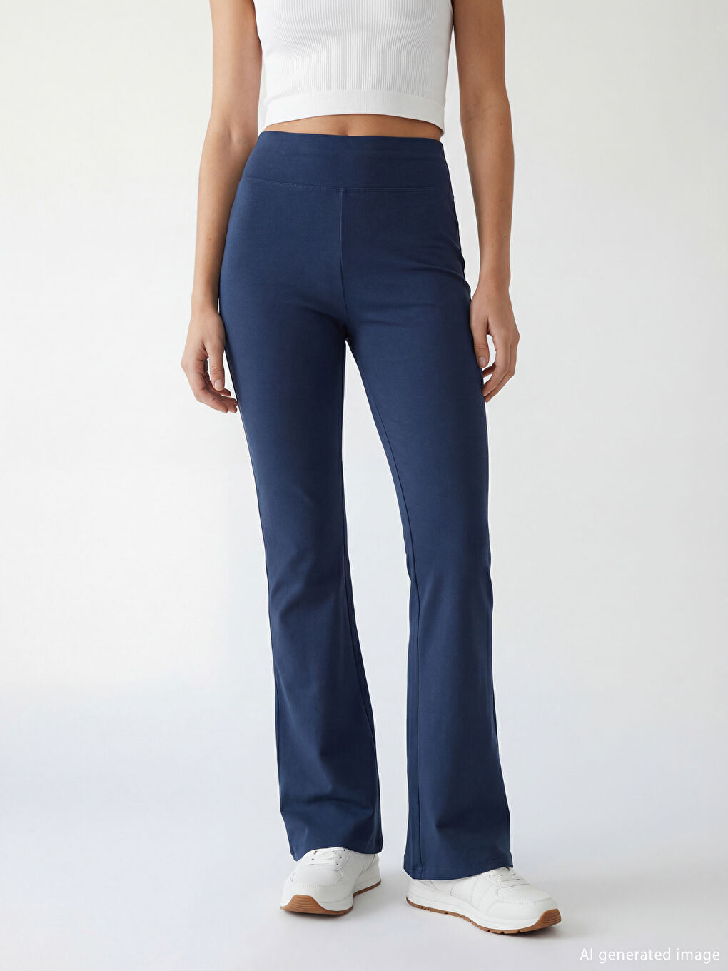 High Waisted Flared Leg Women's Leggings Pants-1