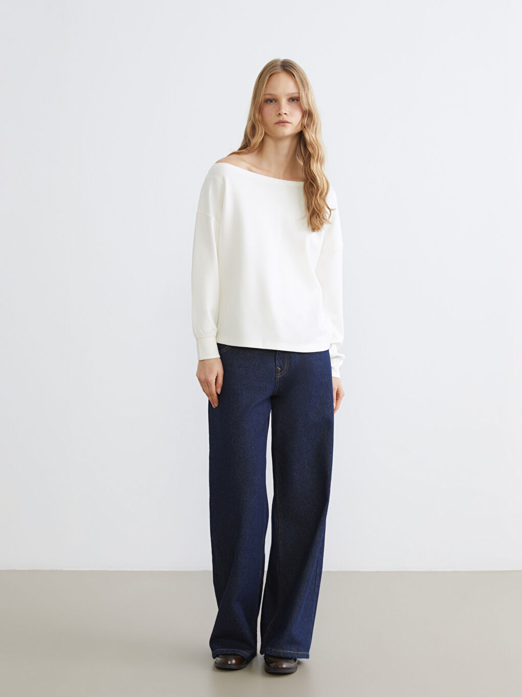 Boat Neck Soft Touch Women's Sweatshirt-1