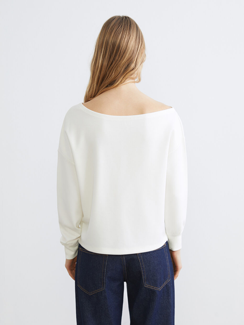 Boat Neck Soft Touch Women's Sweatshirt-3