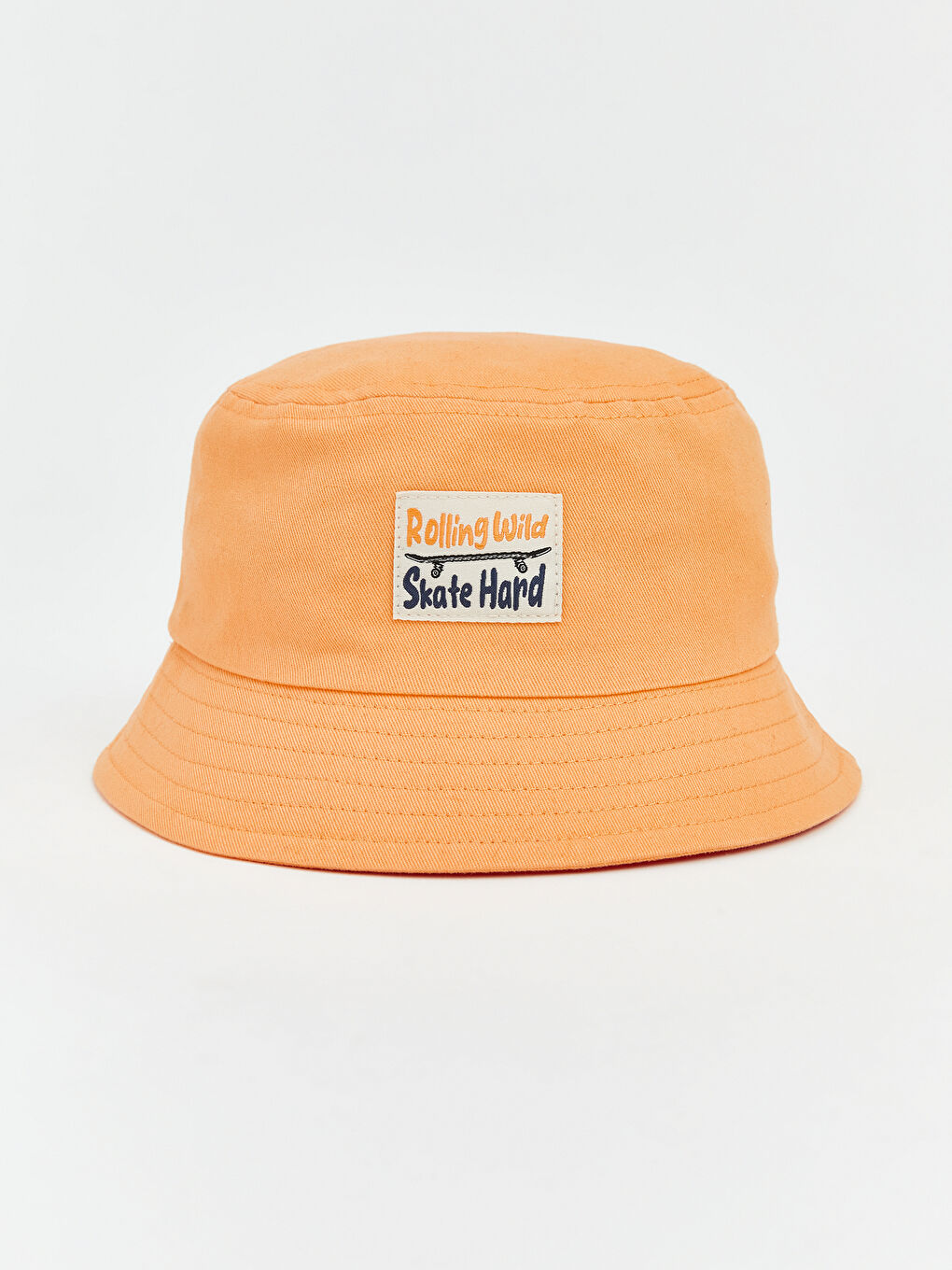 Turuncu Nakışlı Erkek Çocuk Bucket Şapka 