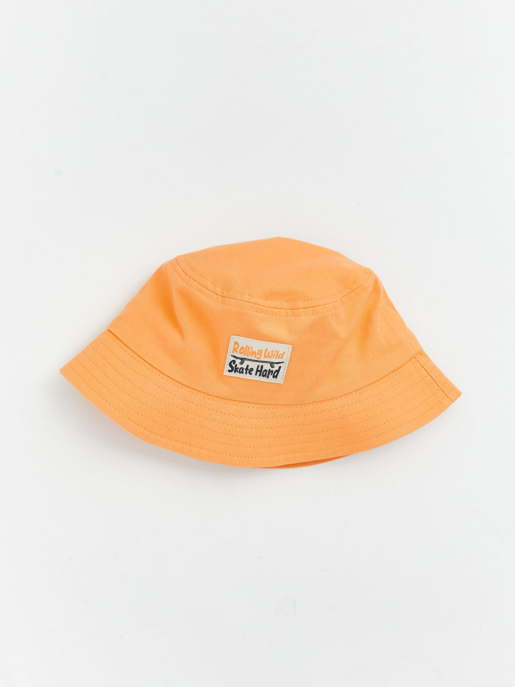 Turuncu Nakışlı Erkek Çocuk Bucket Şapka -1