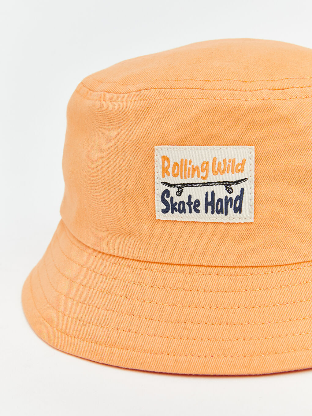 Turuncu Nakışlı Erkek Çocuk Bucket Şapka -2
