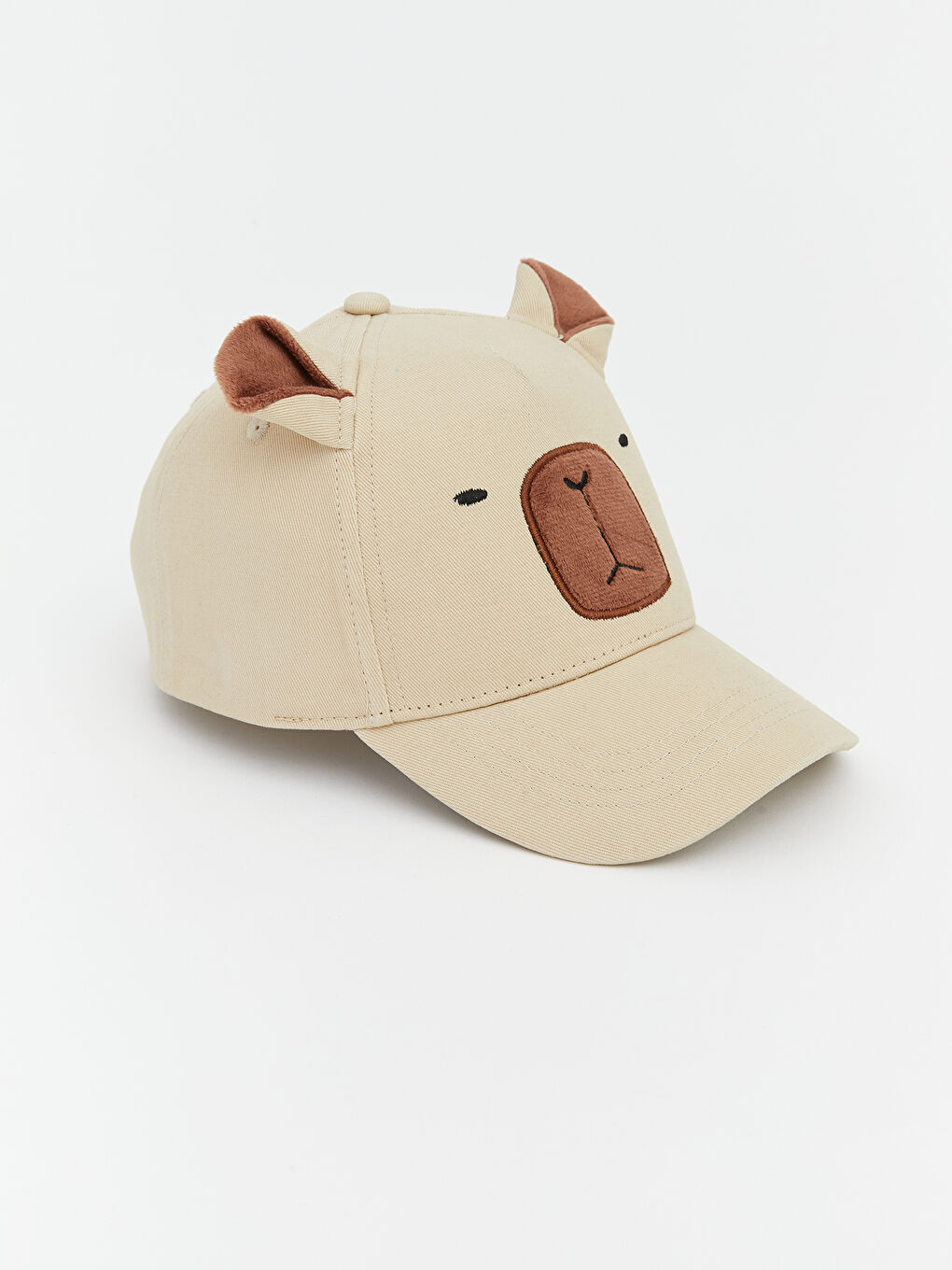 Bej Köpek Figürlü Erkek Bebek Kep Şapka -1