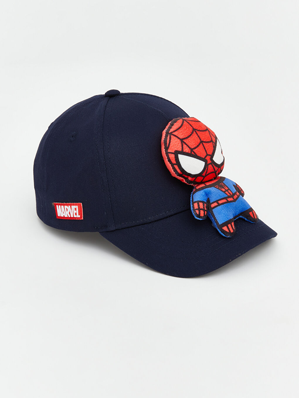 Lacivert Spider-Man Baskılı Erkek Bebek Kep Şapka-1