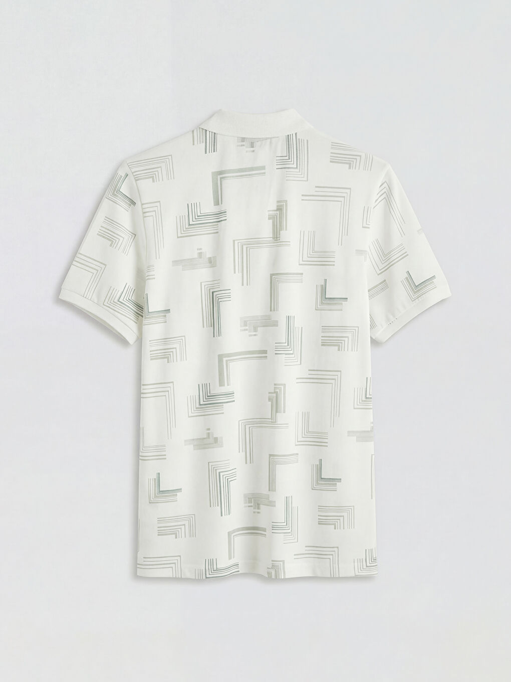 Ekru Polo Yaka Desenli Erkek Tişört-1