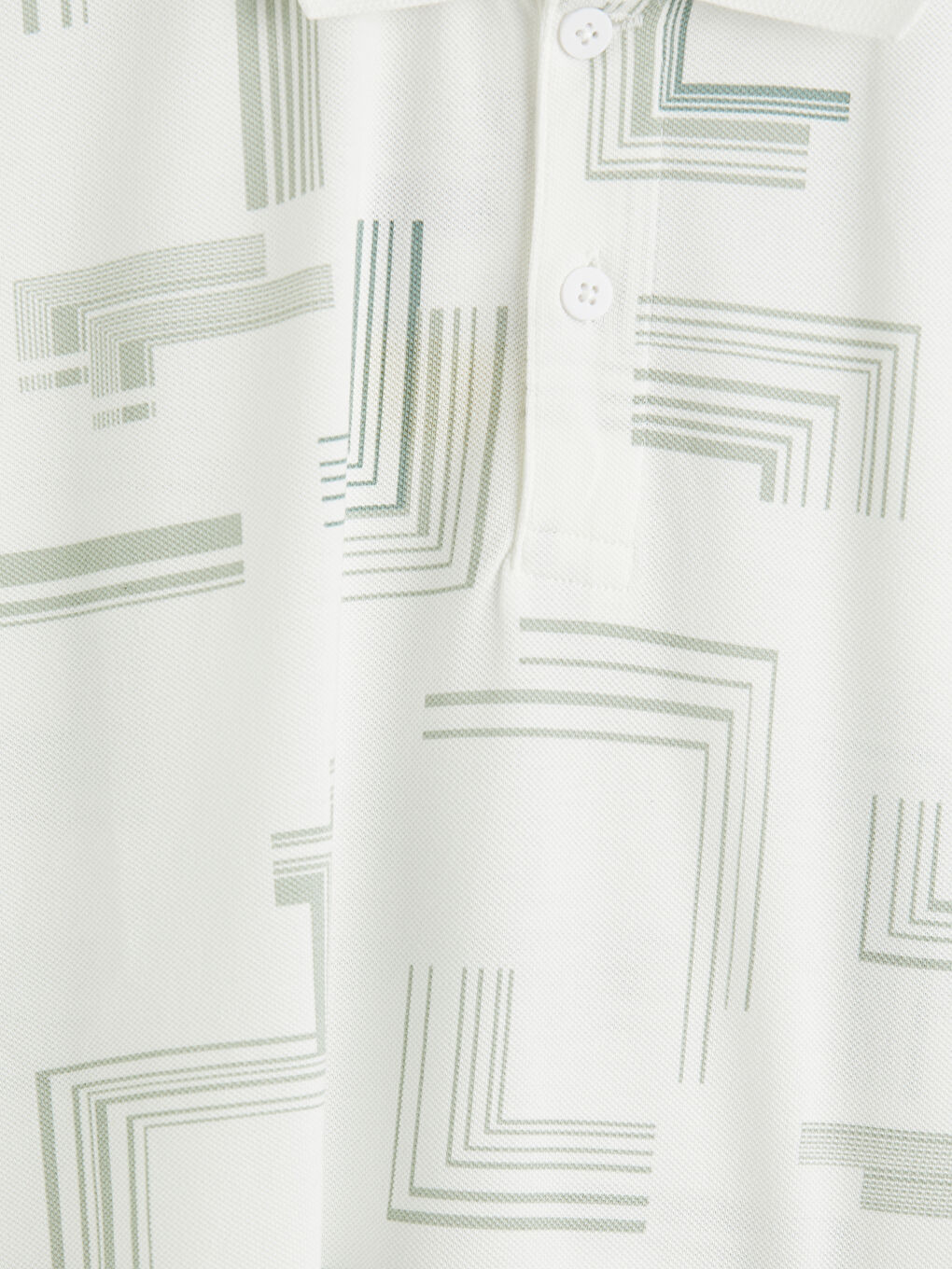 Ekru Polo Yaka Desenli Erkek Tişört-2