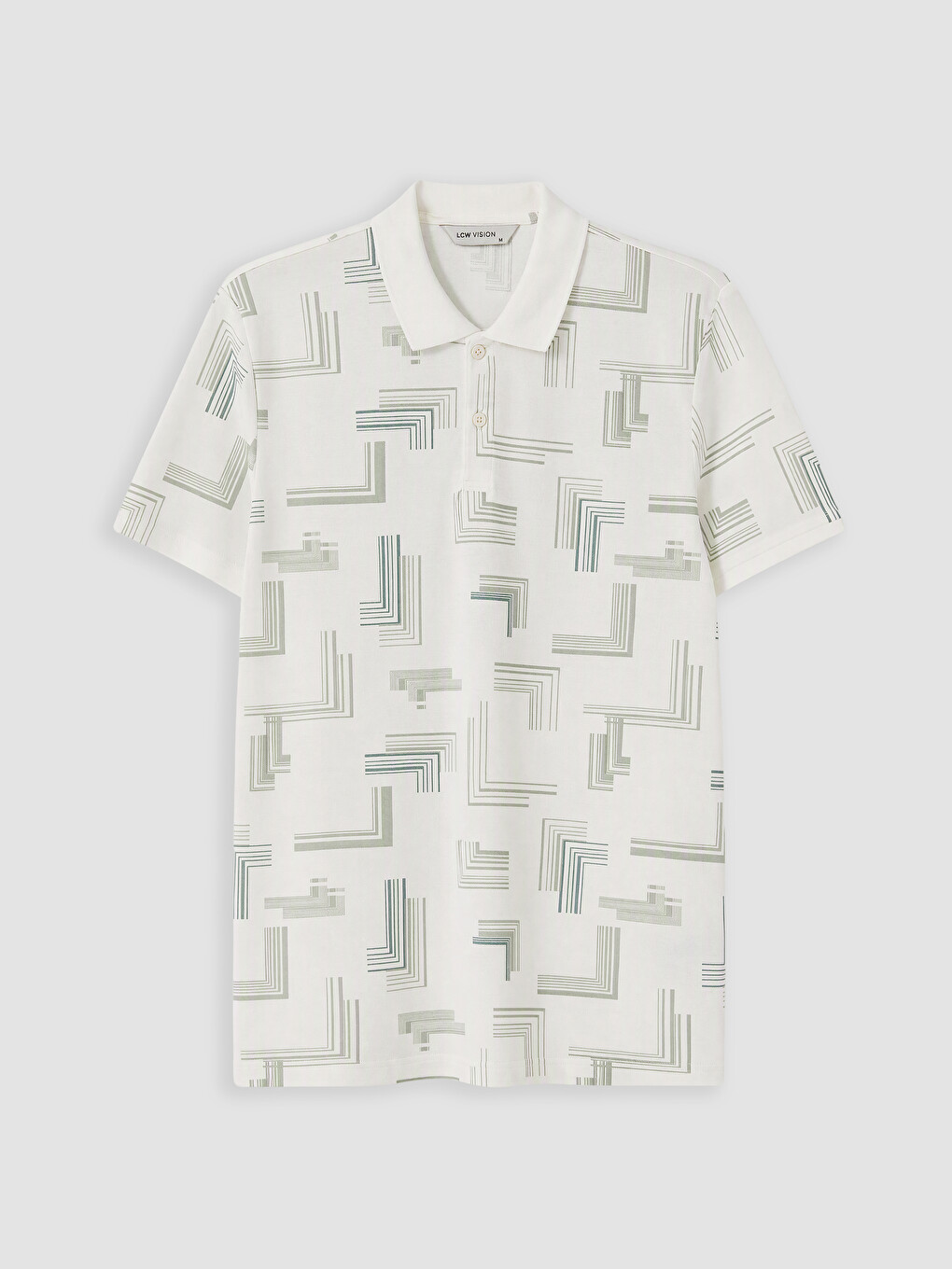 Polo Collar Patterned Men's T-shirt-4