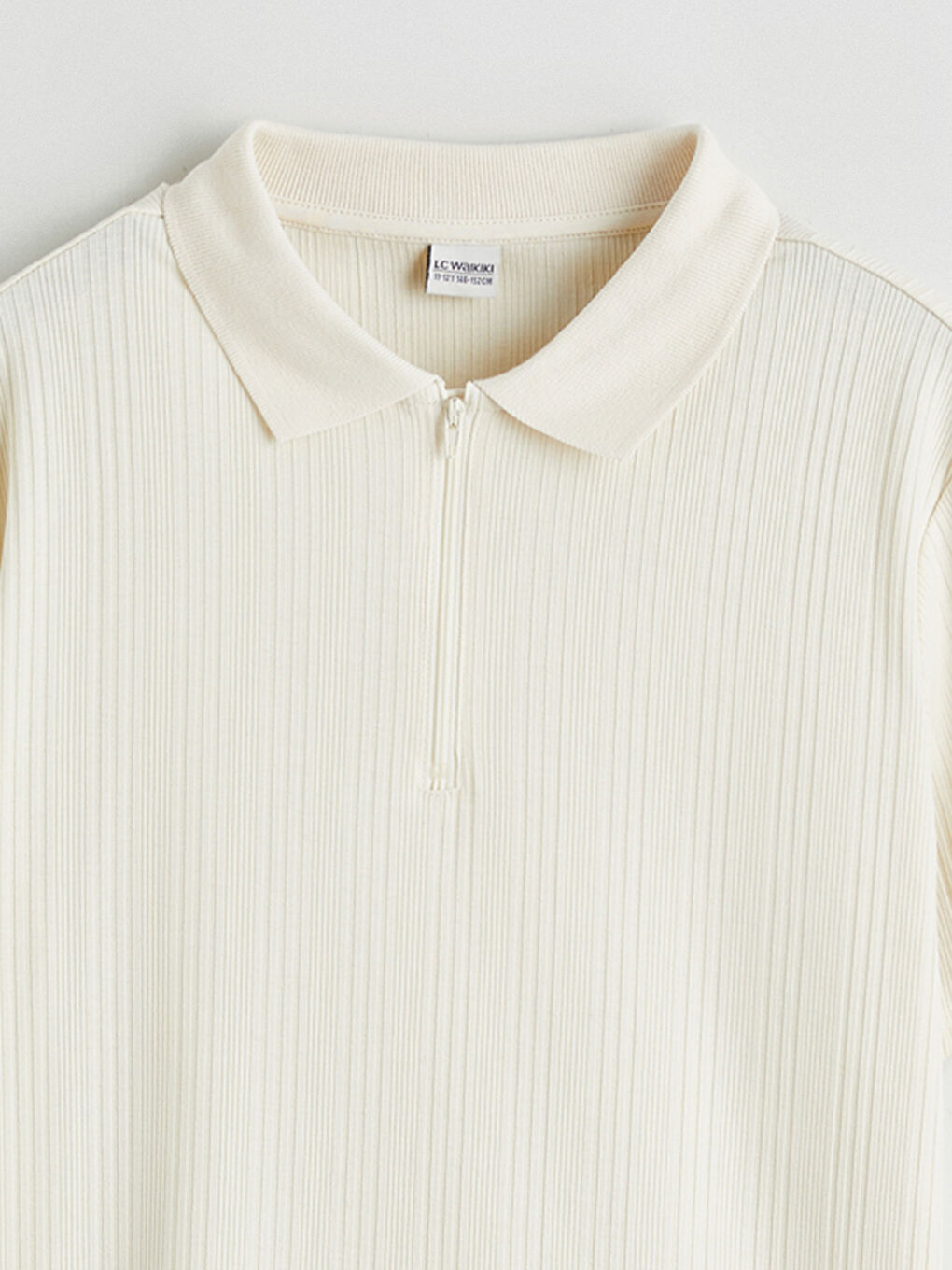 Bej Polo Yaka Erkek Çocuk Tişört-1