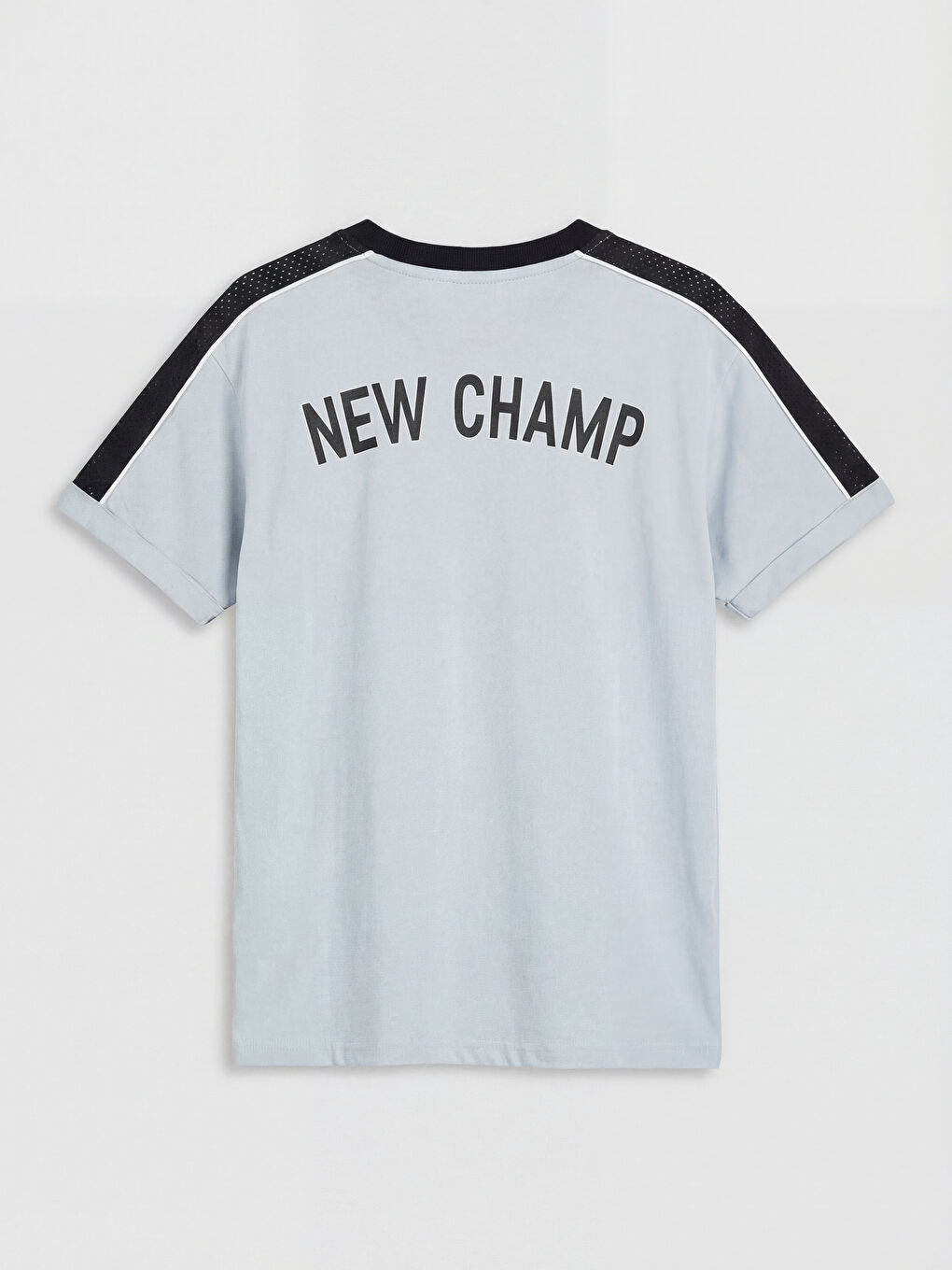 Gri Bisiklet Yaka Baskılı Erkek Çocuk Tişört-2