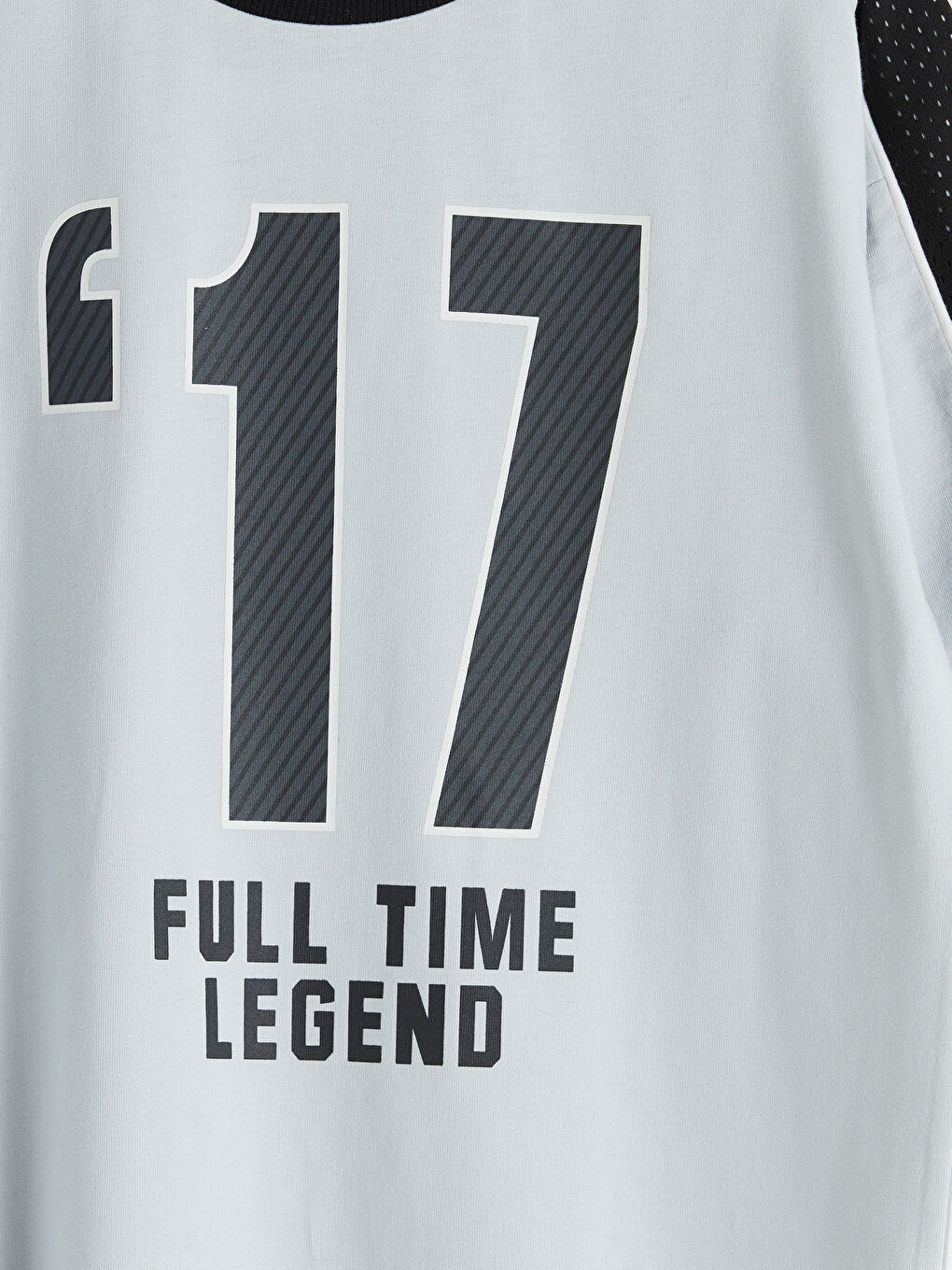 Gri Bisiklet Yaka Baskılı Erkek Çocuk Tişört-3