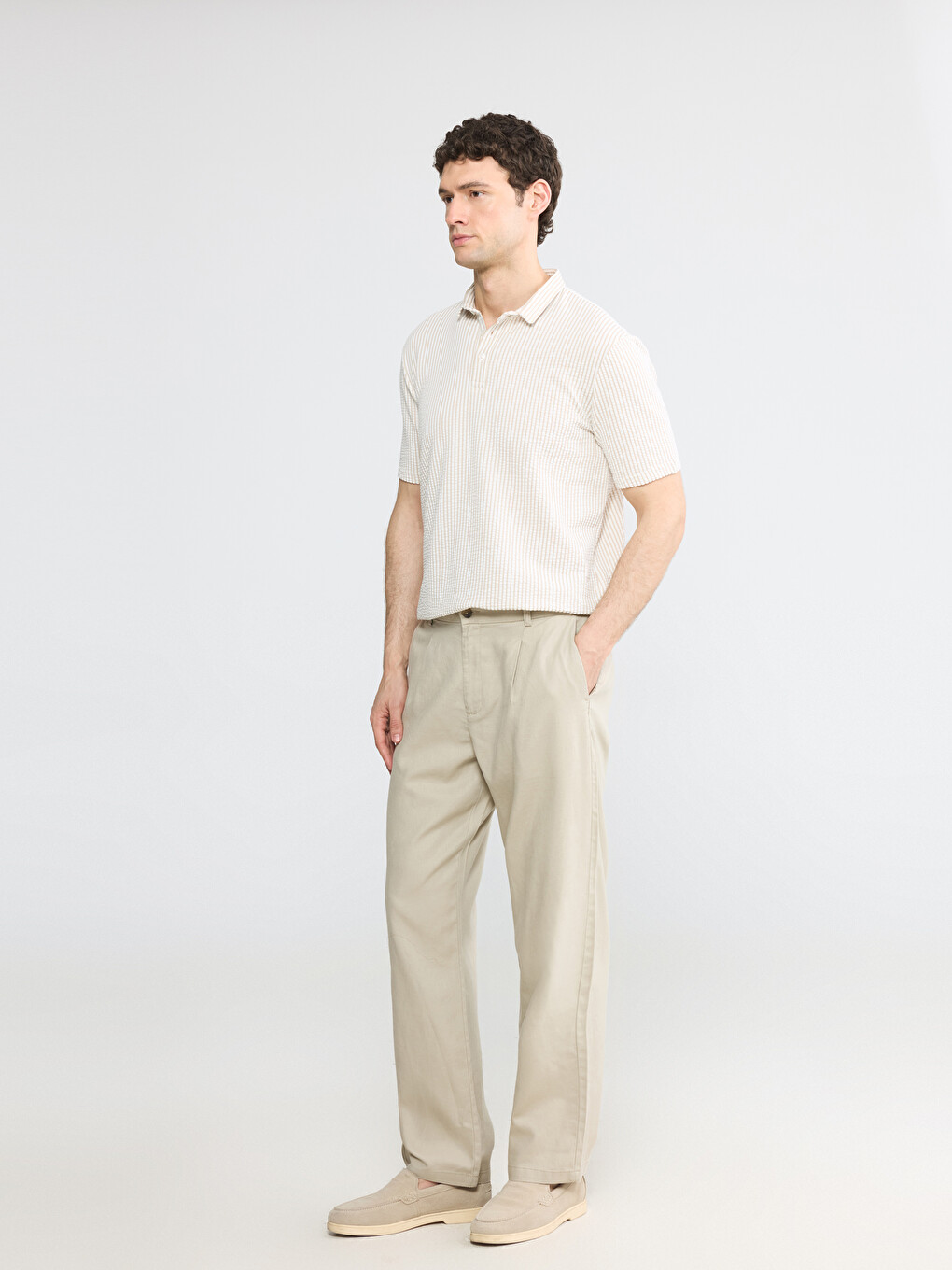 Polo Collar Striped Men's T-Shirt-1