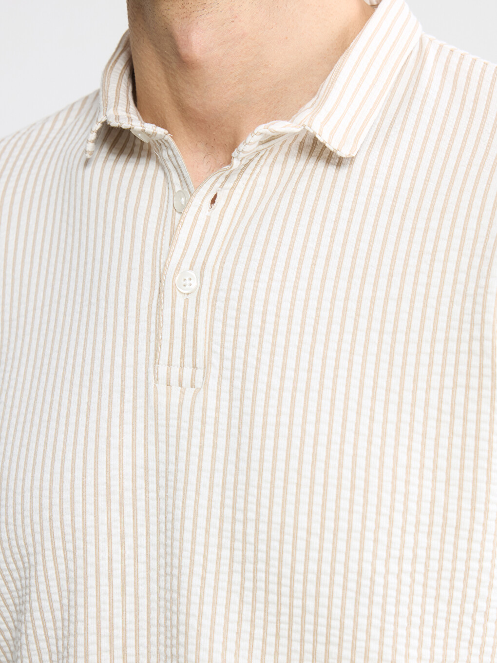 Polo Collar Striped Men's T-Shirt-2