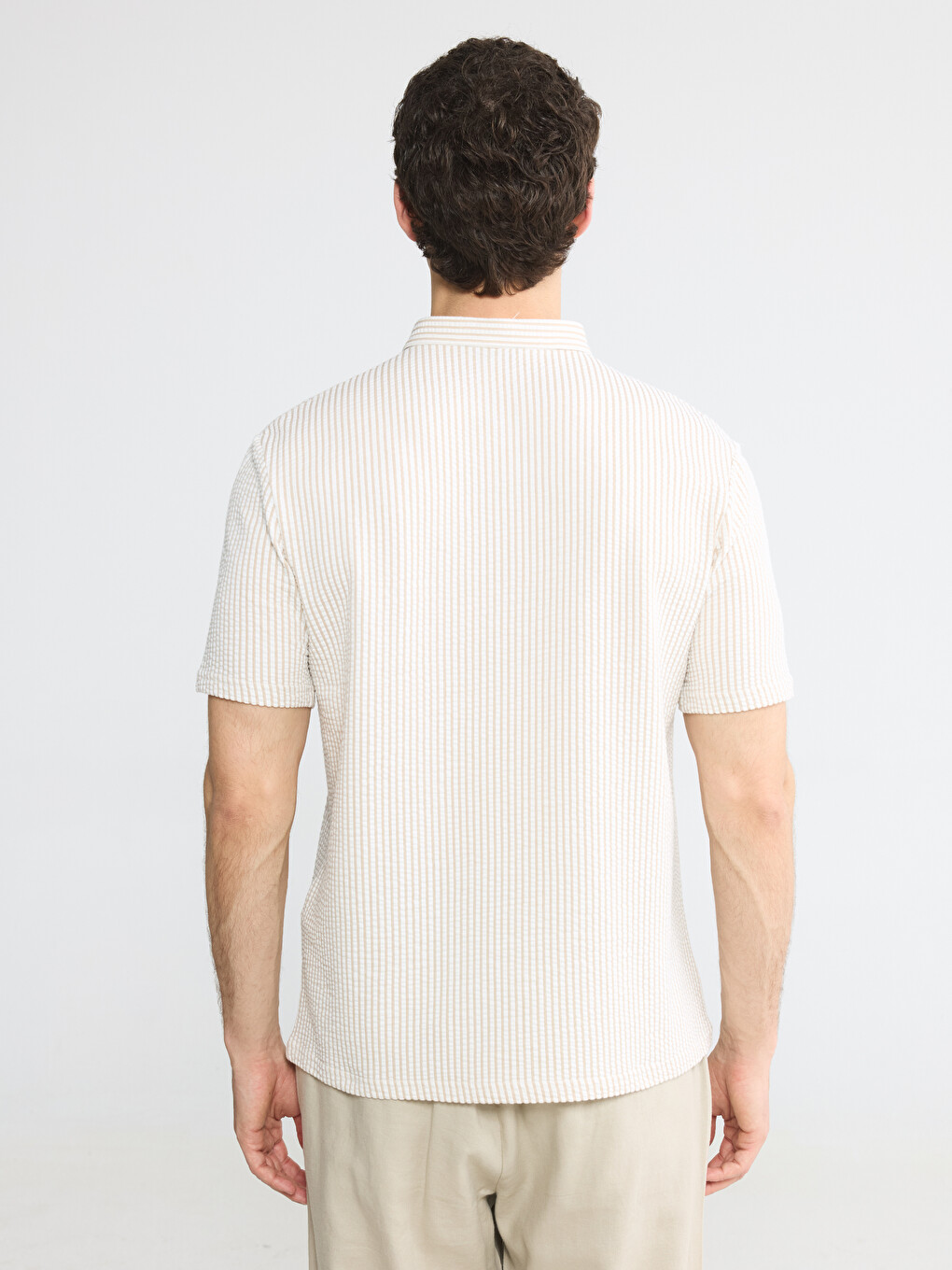 Polo Collar Striped Men's T-Shirt-3