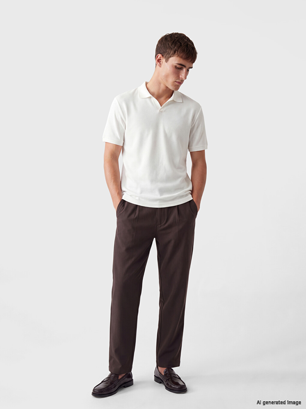 Polo Collar Striped Men's T-shirt-1