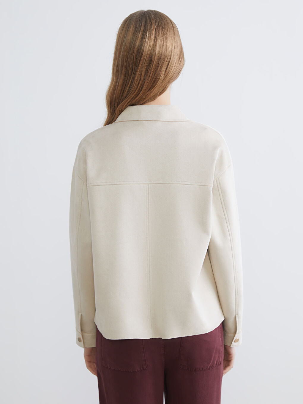 Оверсайз рубашка из искусственной замши для женщин-3