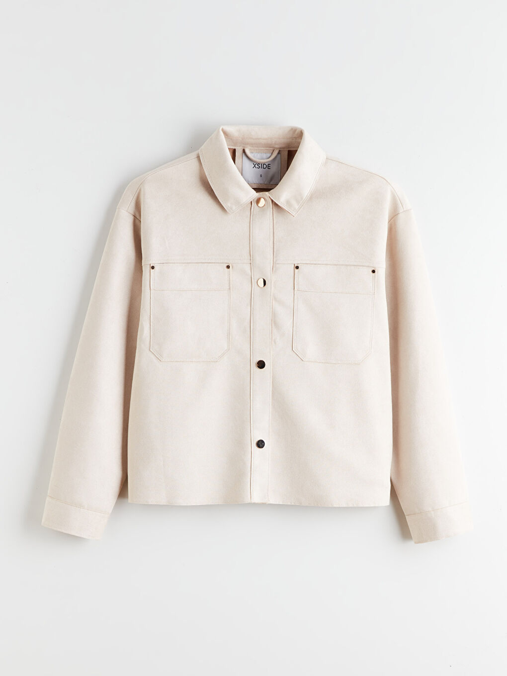 Оверсайз рубашка из искусственной замши для женщин-4