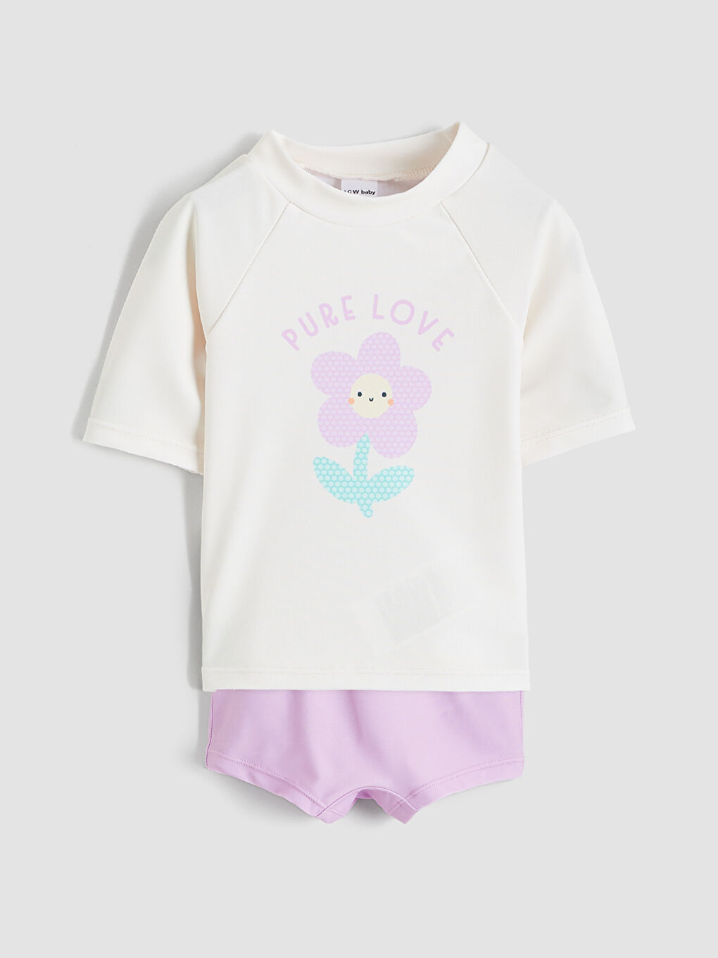 Ekru Kız Bebek Mayo Takım