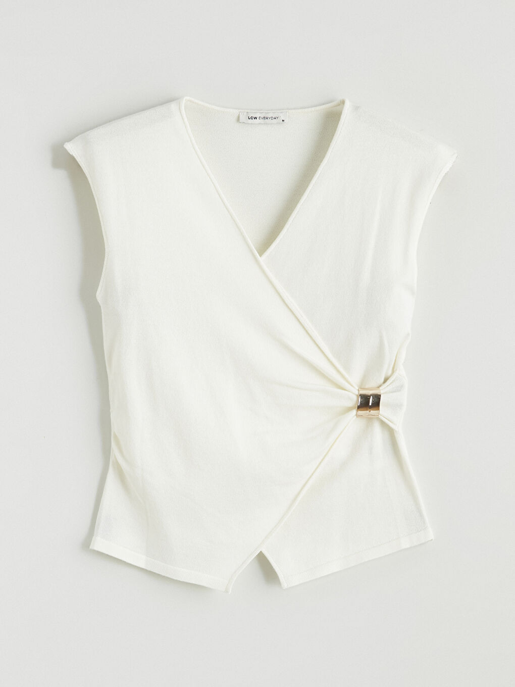 Double Breasted Ruched Women's Knitwear Sweater-4