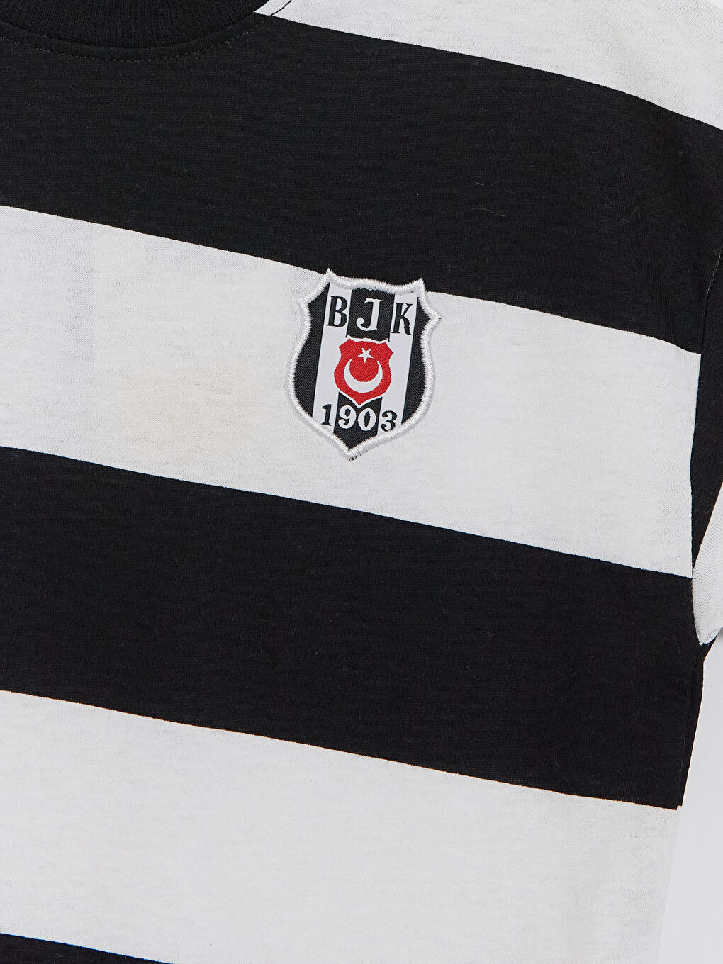 Siyah Beşiktaş Lisanslı Çizgili Erkek Çocuk Tişört-2