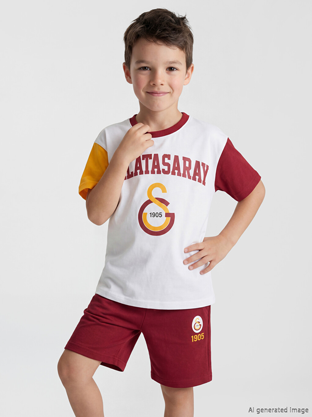 Beyaz Galatasaray Baskılı Erkek Çocuk Tişört