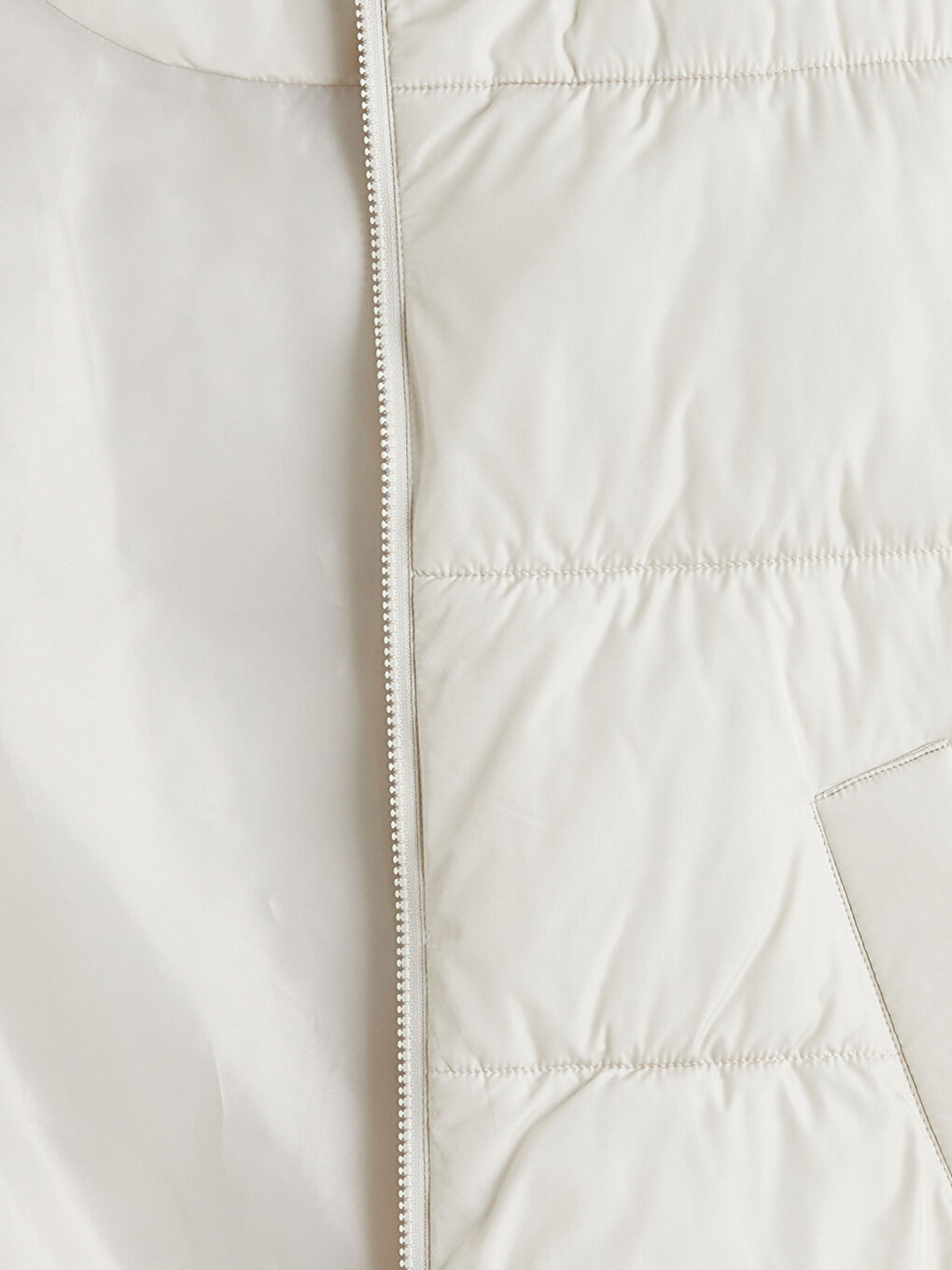 Bej Dik Yaka Kadın Şişme Yelek-6