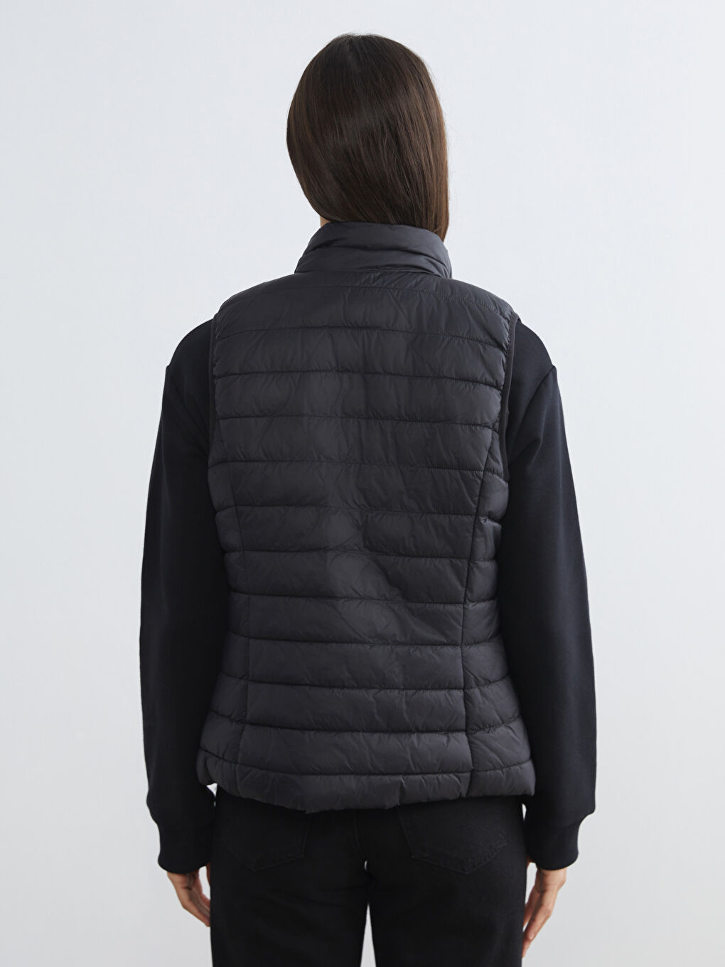 Women's Stand-Up Collar Puffer Vest-4