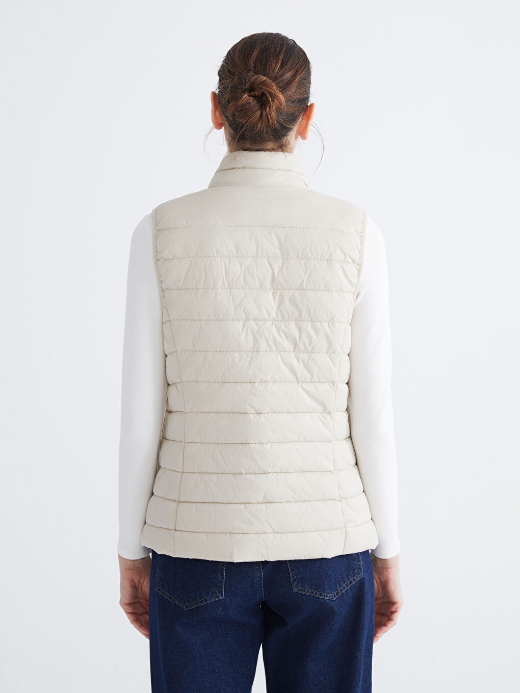 Doudoune sans manches BEIGE Femme-4