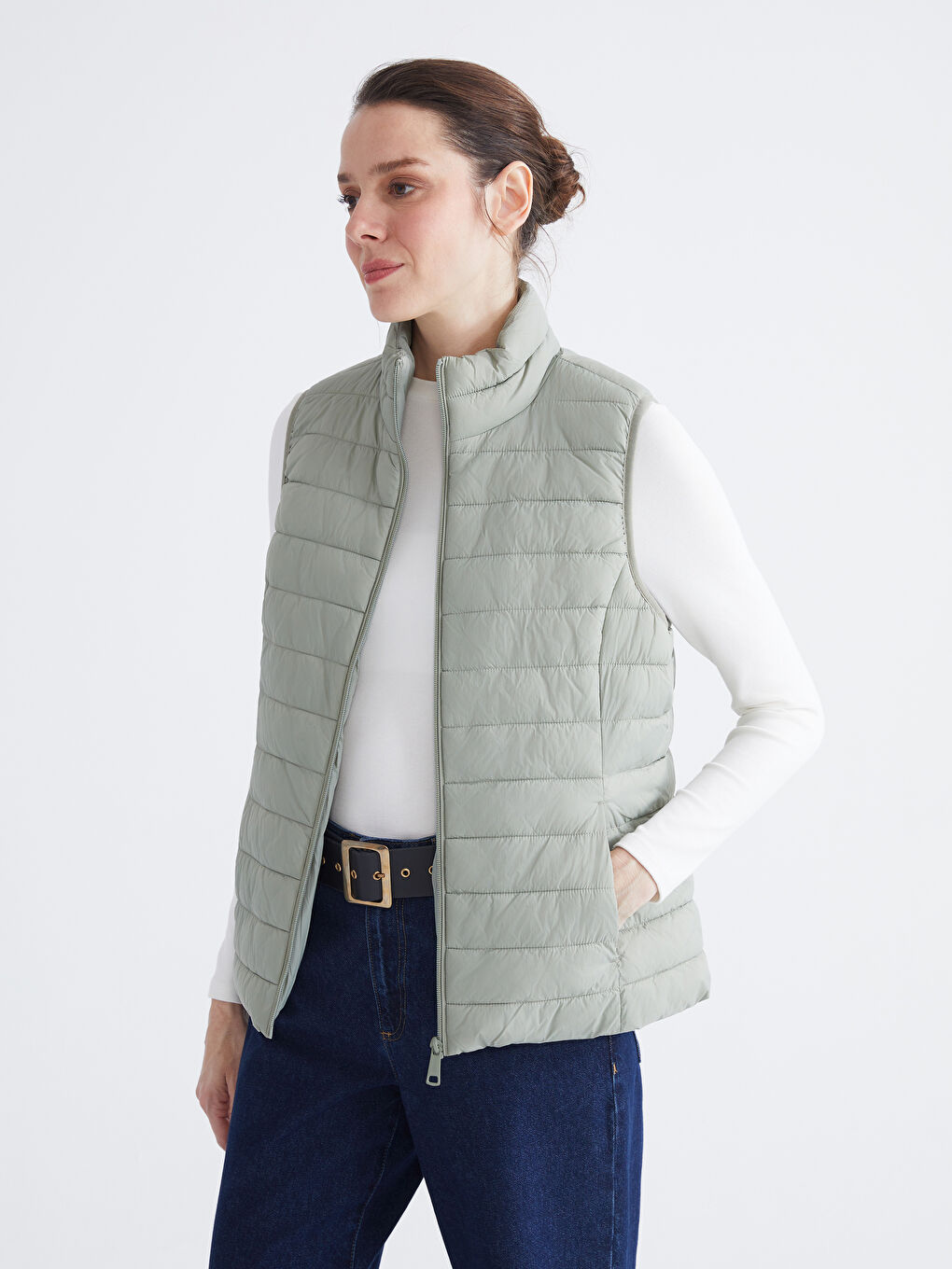 Women's Stand Collar Puffer Vest
