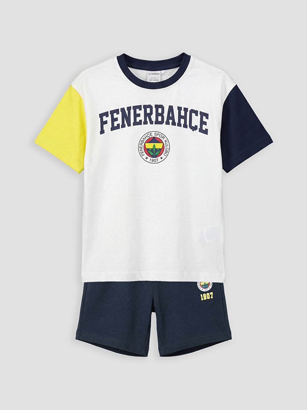 Beyaz Fenerbahçe Lisanslı Erkek Çocuk Tişört ve Şort-1