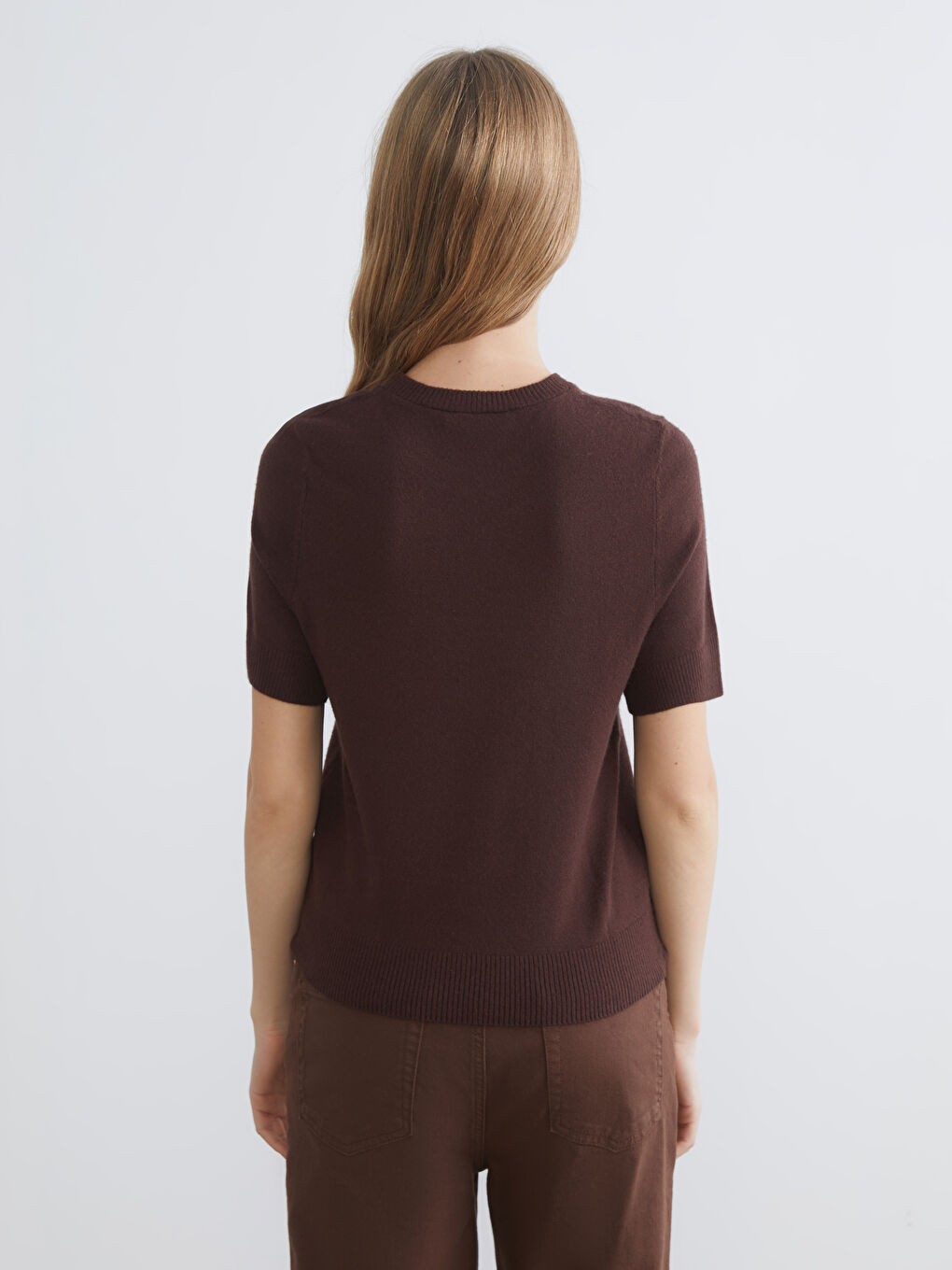 Women's Crew Neck Knit Sweater-3