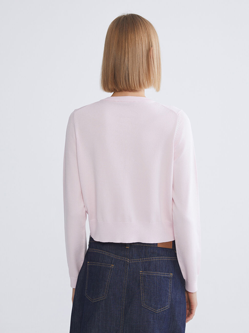 Женщины Розовый Кардиган-3