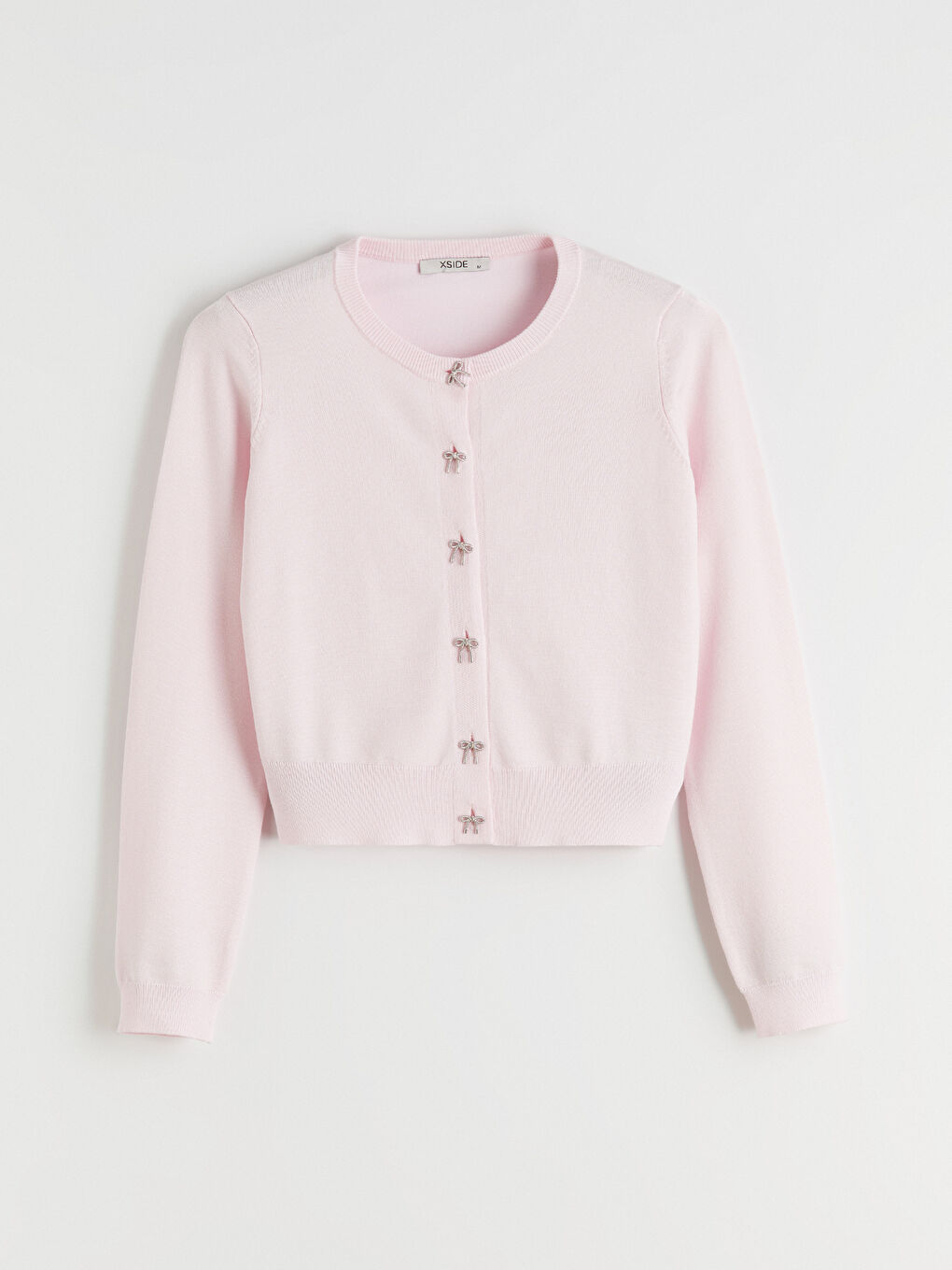 Женщины Розовый Кардиган-4