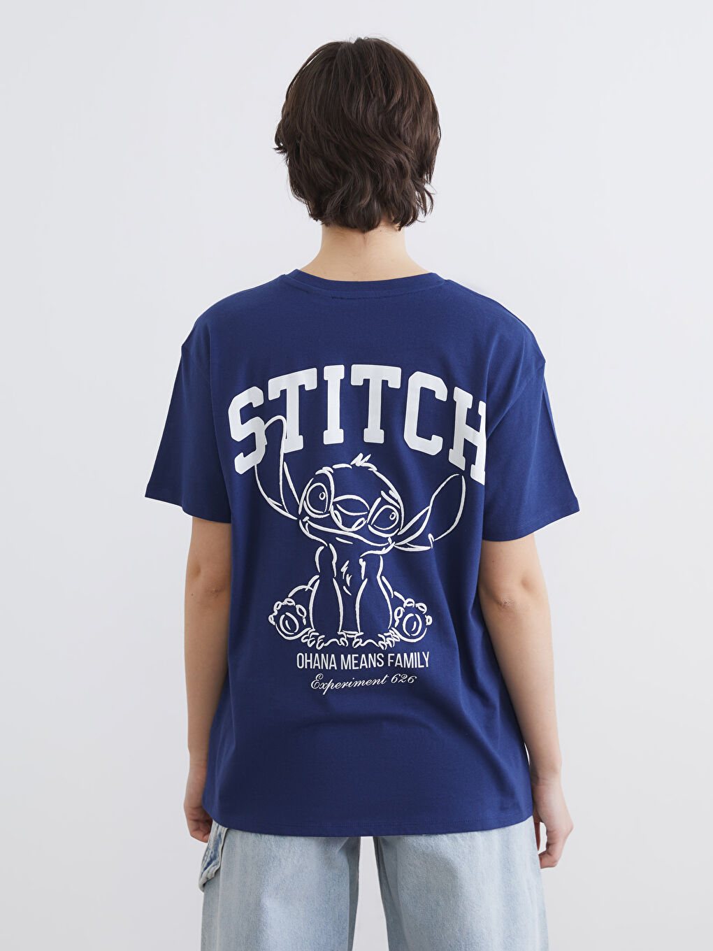 Crew Neck Lilo & Stitch Printed Women's T-Shirt-3