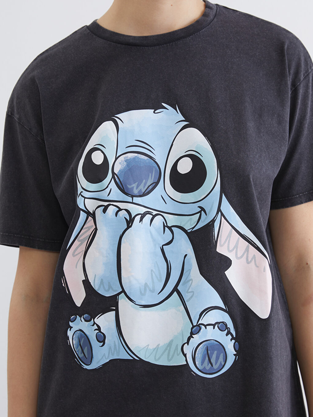 Crew Neck Stitch Printed Women's T-Shirt-2