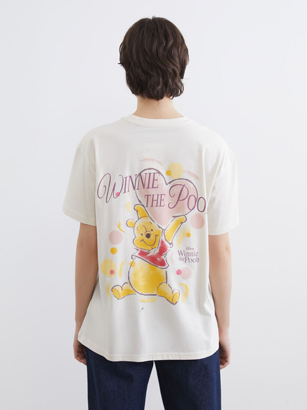 Crew Neck Winnie the Pooh Printed Women's T-Shirt-3