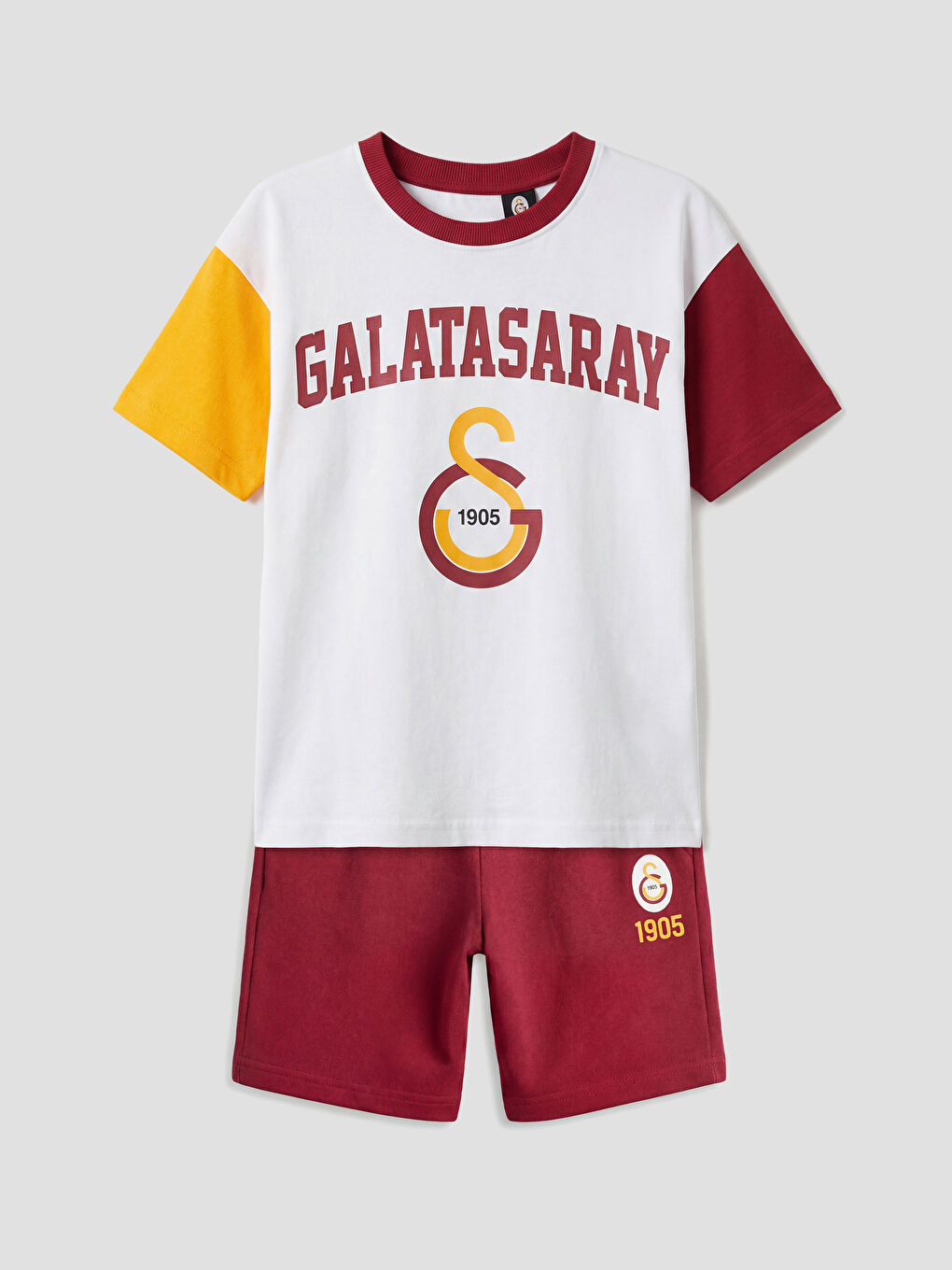 Beyaz Galatasaray Baskılı Erkek Çocuk Tişört ve Şort	