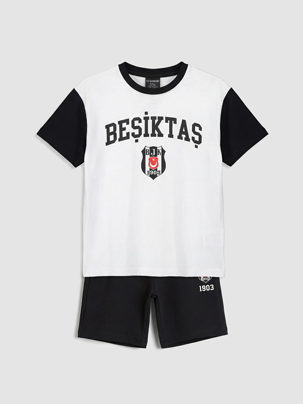 Beyaz Beşiktaş Baskılı Erkek Çocuk Tişört ve Şort