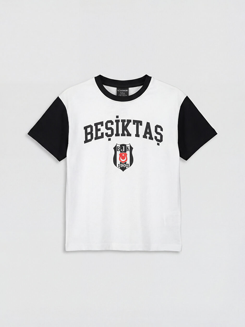 Beyaz Beşiktaş Baskılı Erkek Çocuk Tişört ve Şort-1