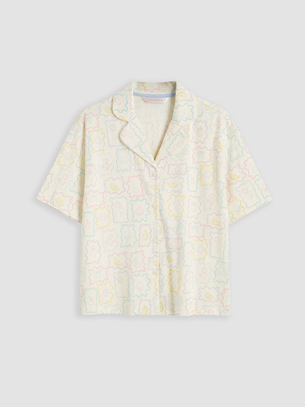 Жена Екрю Къс пижамен комплект-1