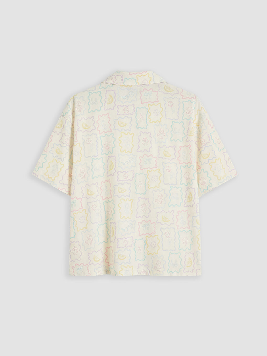 Жена Екрю Къс пижамен комплект-2