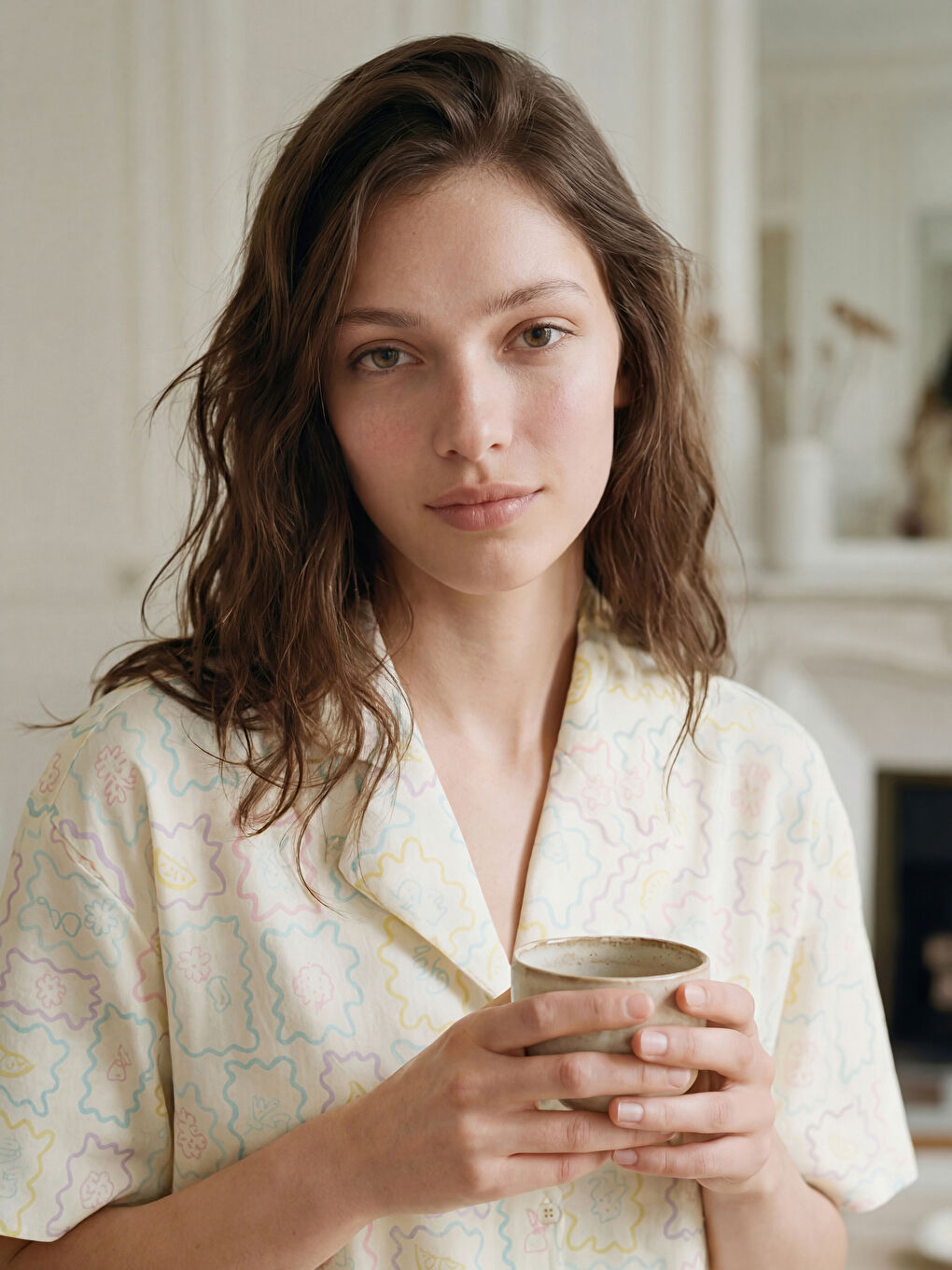 Desenli Kadın Şortlu Pijama Takımı-2