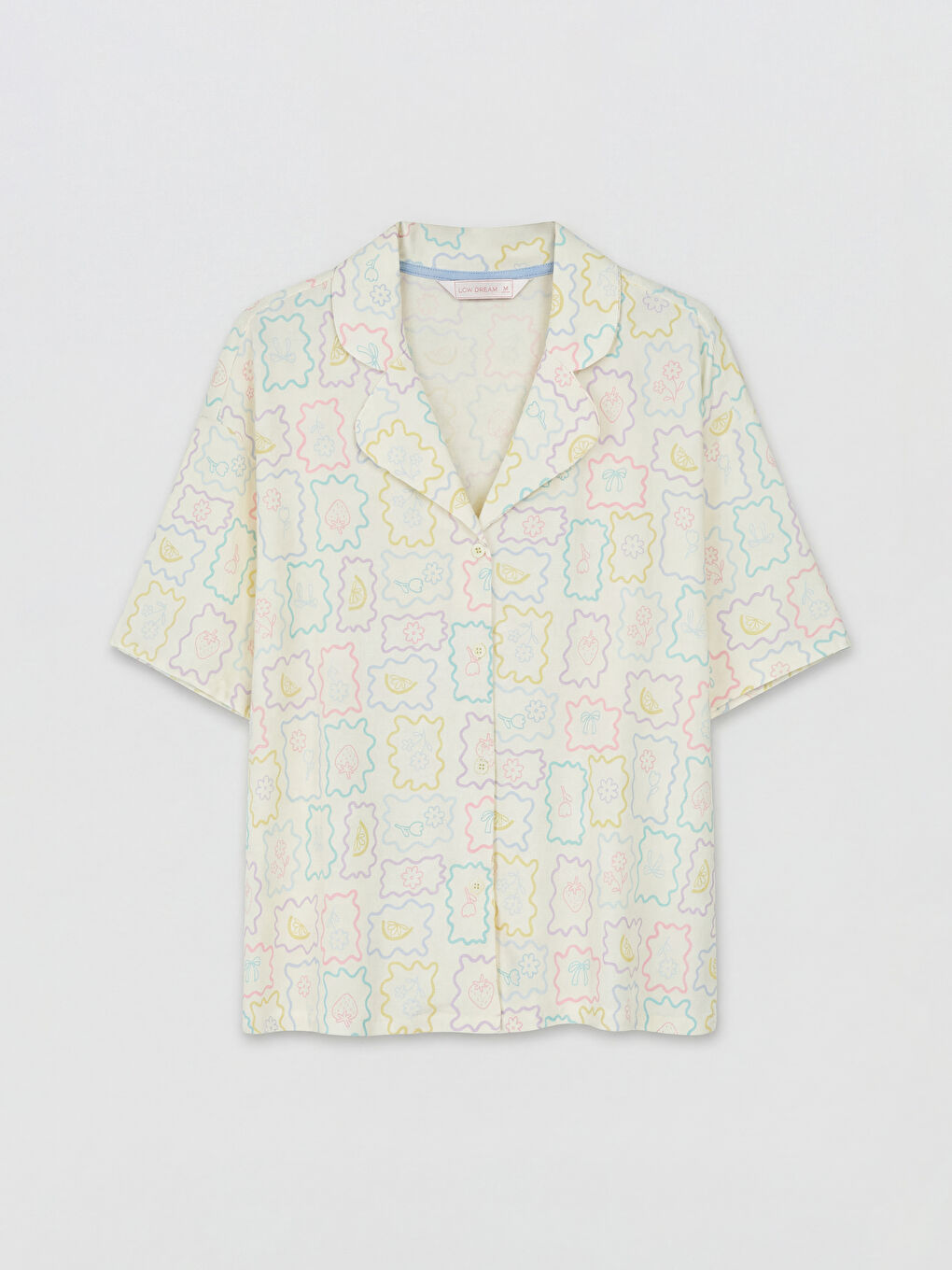 Desenli Kadın Şortlu Pijama Takımı-12