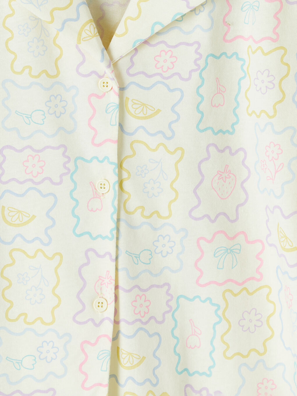 Desenli Kadın Şortlu Pijama Takımı-16